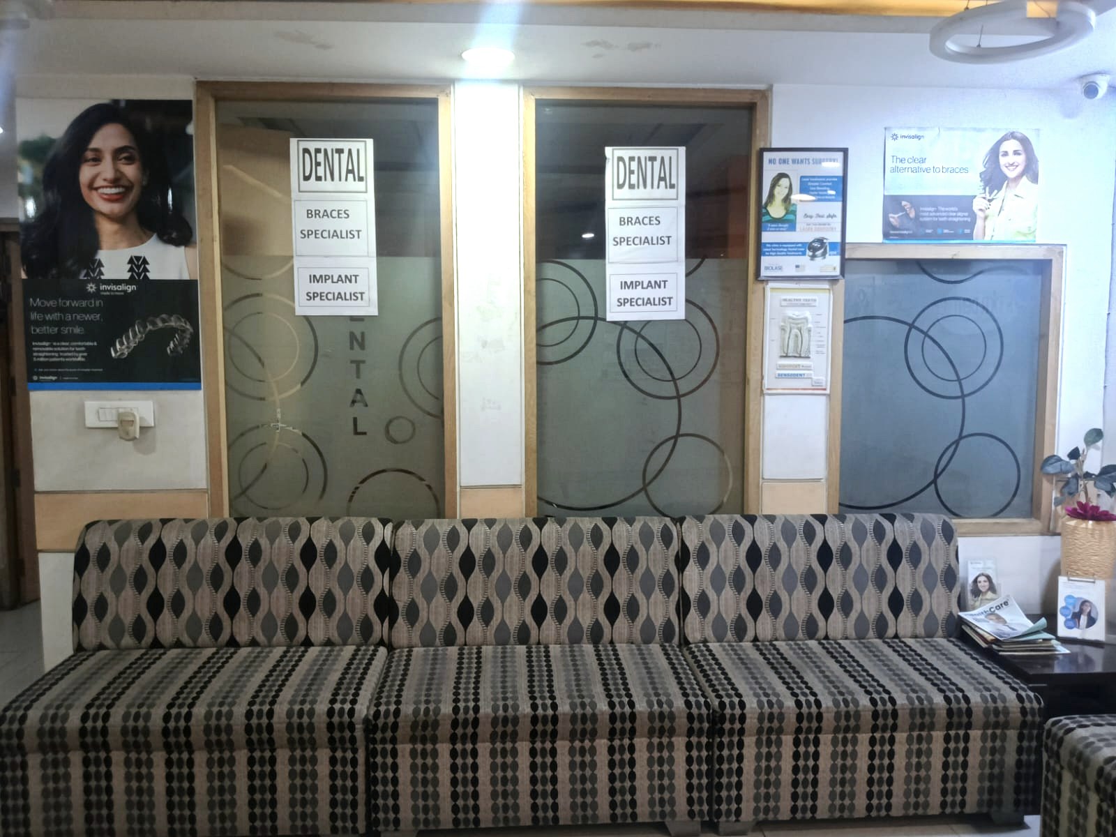Waiting sofa area at Star Orthodontist Clinic