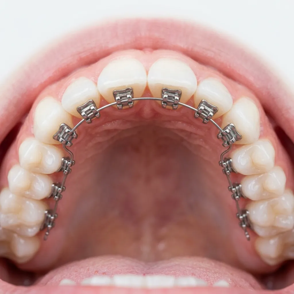 Discreet Lingual Braces treatment placed behind teeth at Star Orthodontic Clinic in Delhi